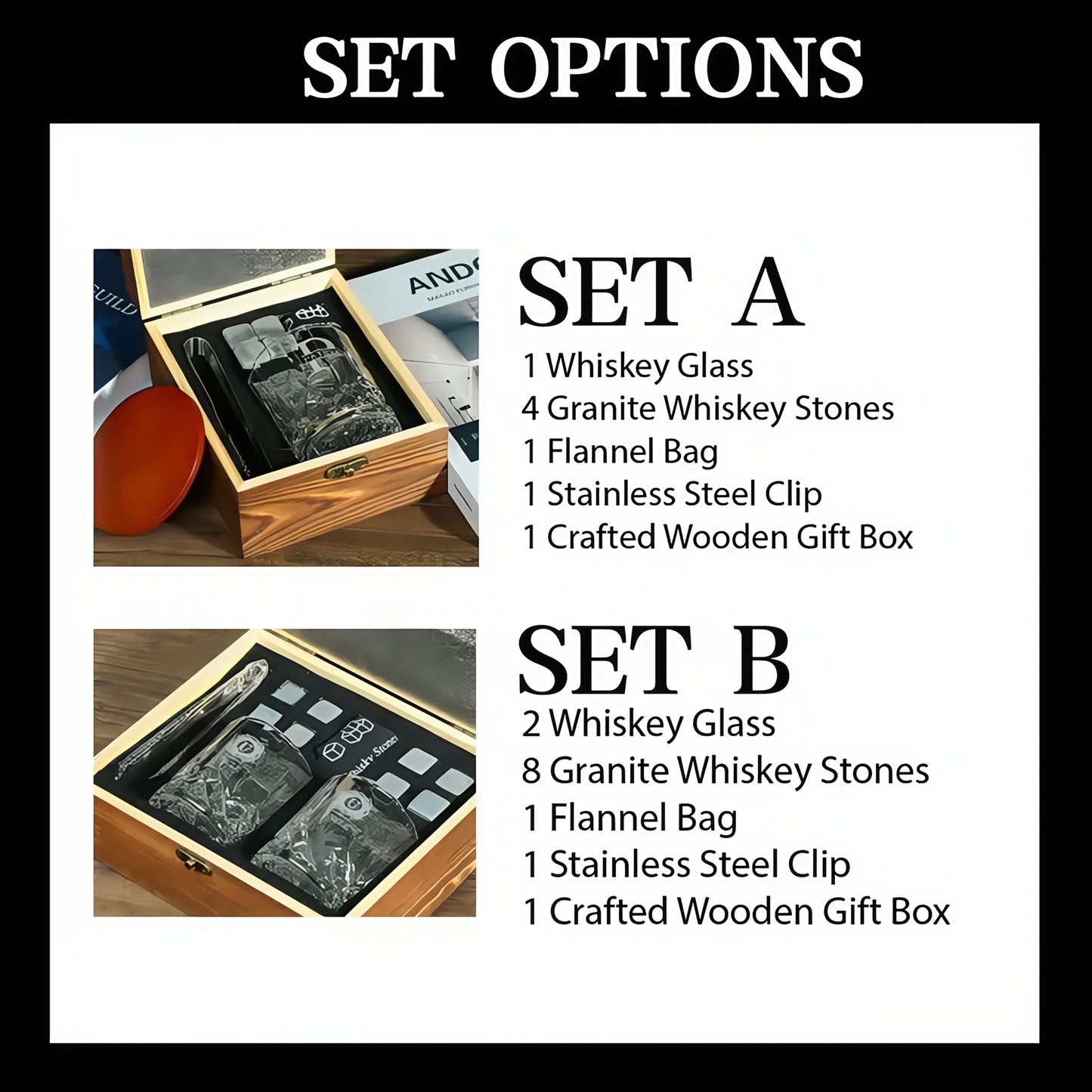 Spersonalizowany zestaw szklanek do whisky