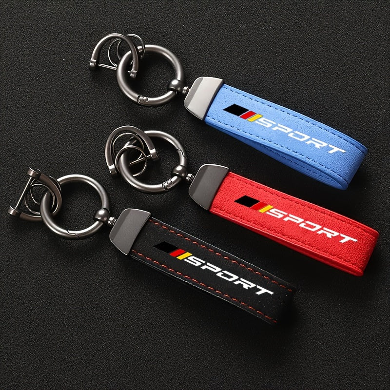 Luxury leather car keychain
