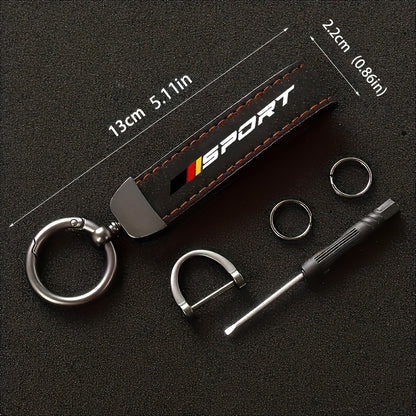 Luxury leather car keychain